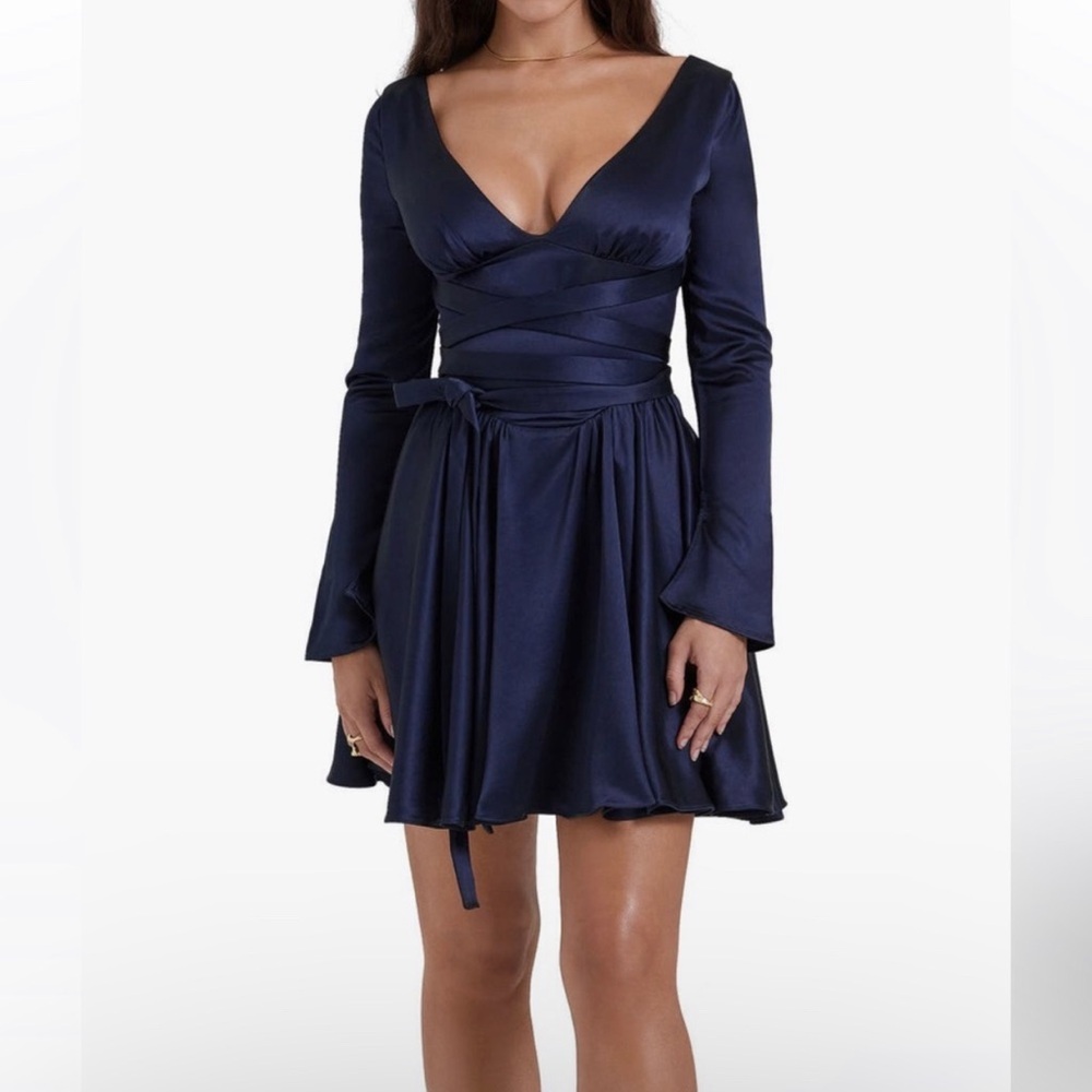 Long sleeve satin dress from House of Cb